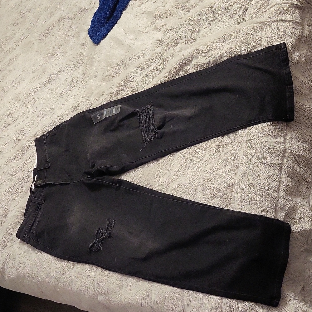 So High rise straight leg black jeans